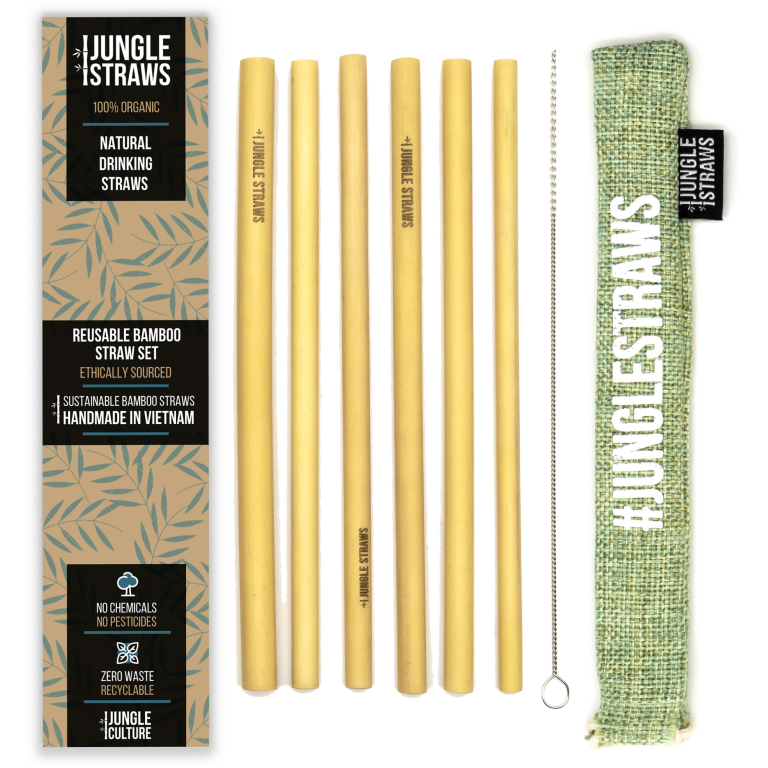 Photo of Sage Bamboo Straw Set