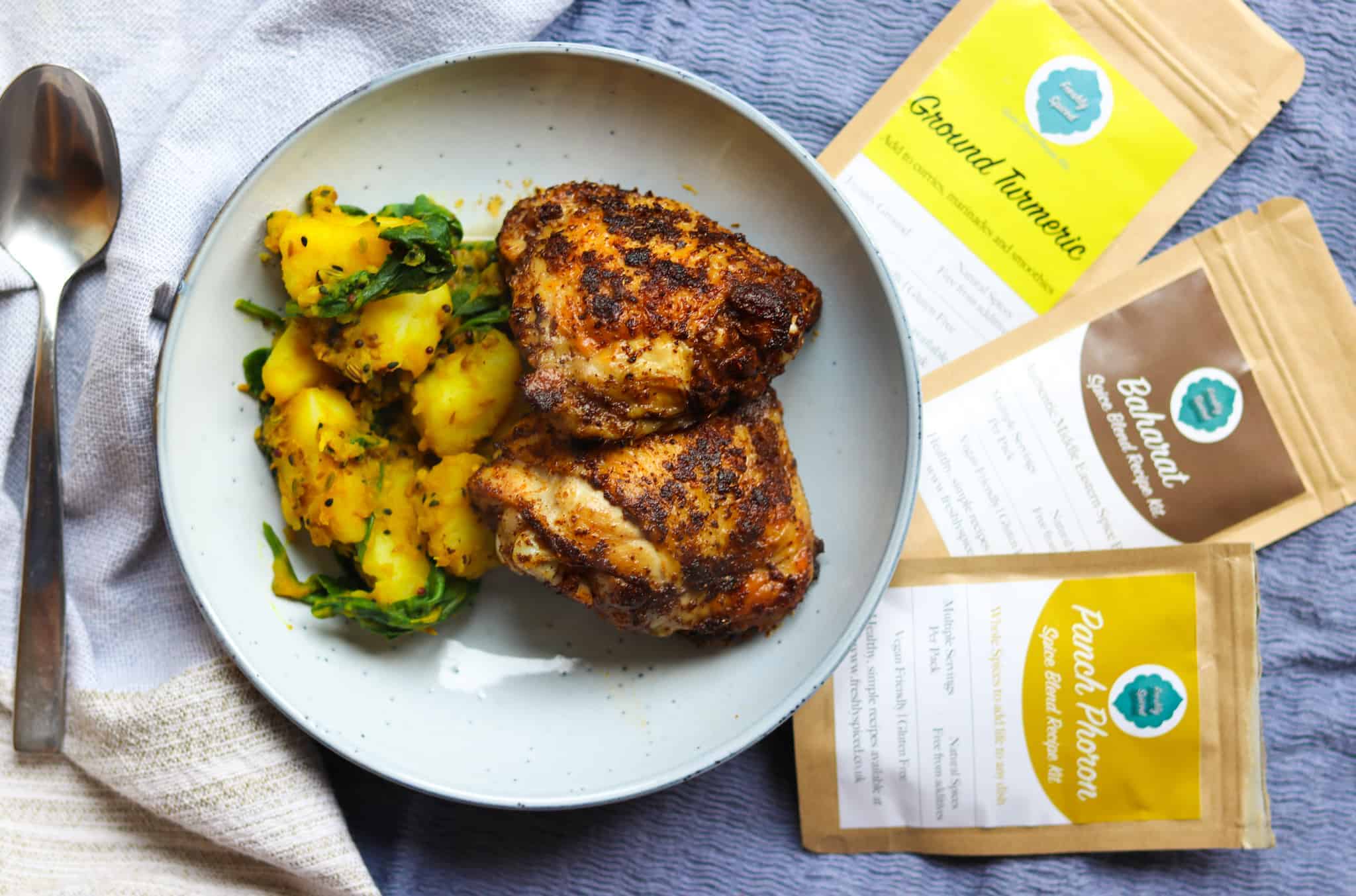 Baharat Spiced Chicken and Potatoes Recipe