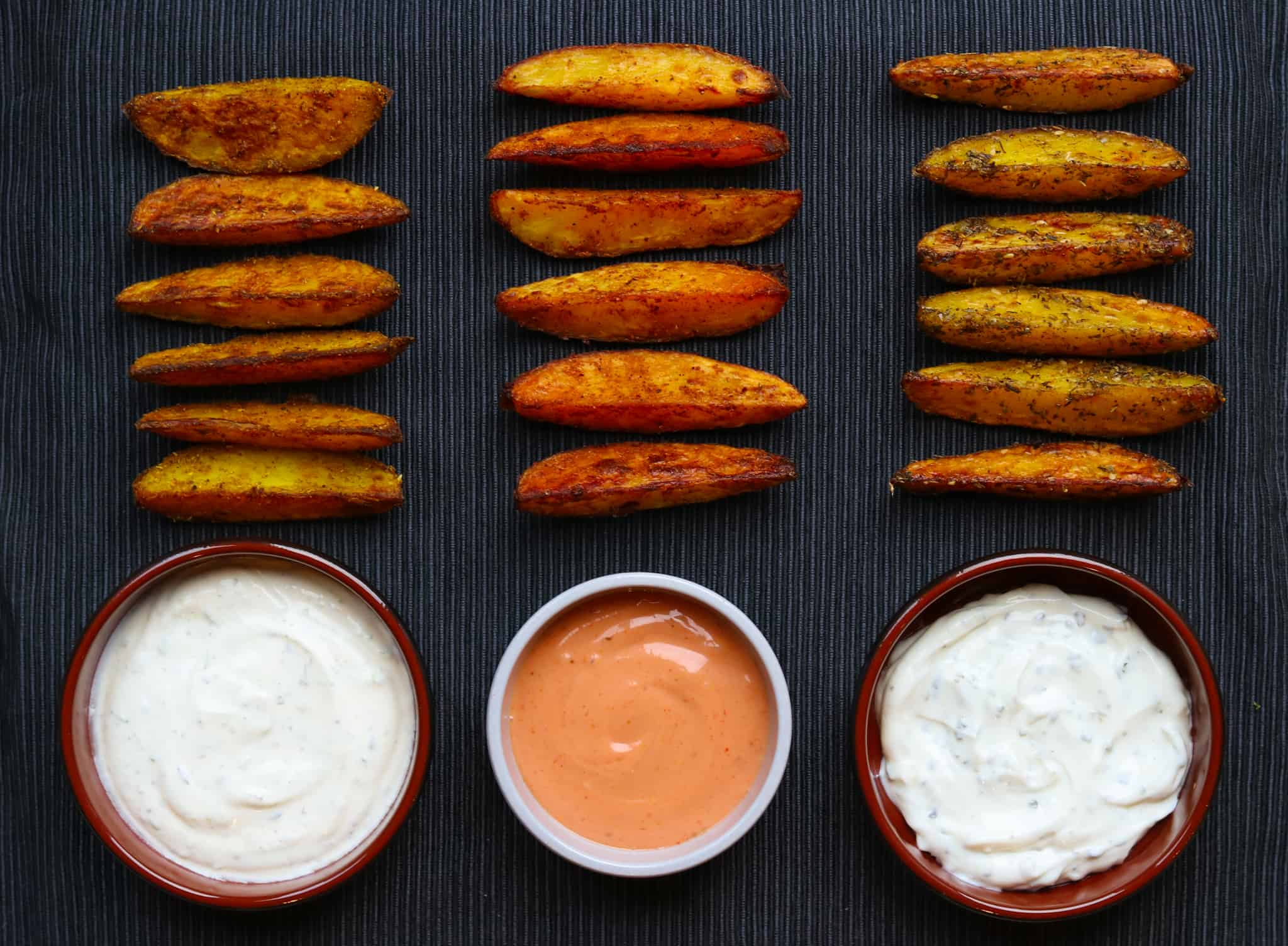 Spicy Wedges Three Ways and Dip Recipe
