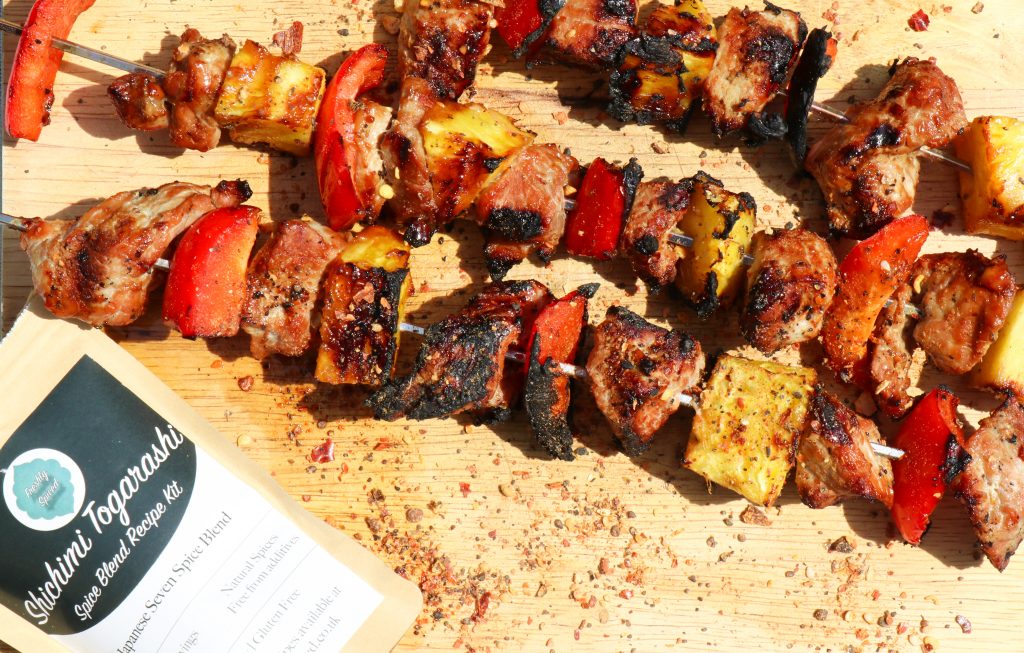 Pork & Pineapple Kebabs with Togarashi