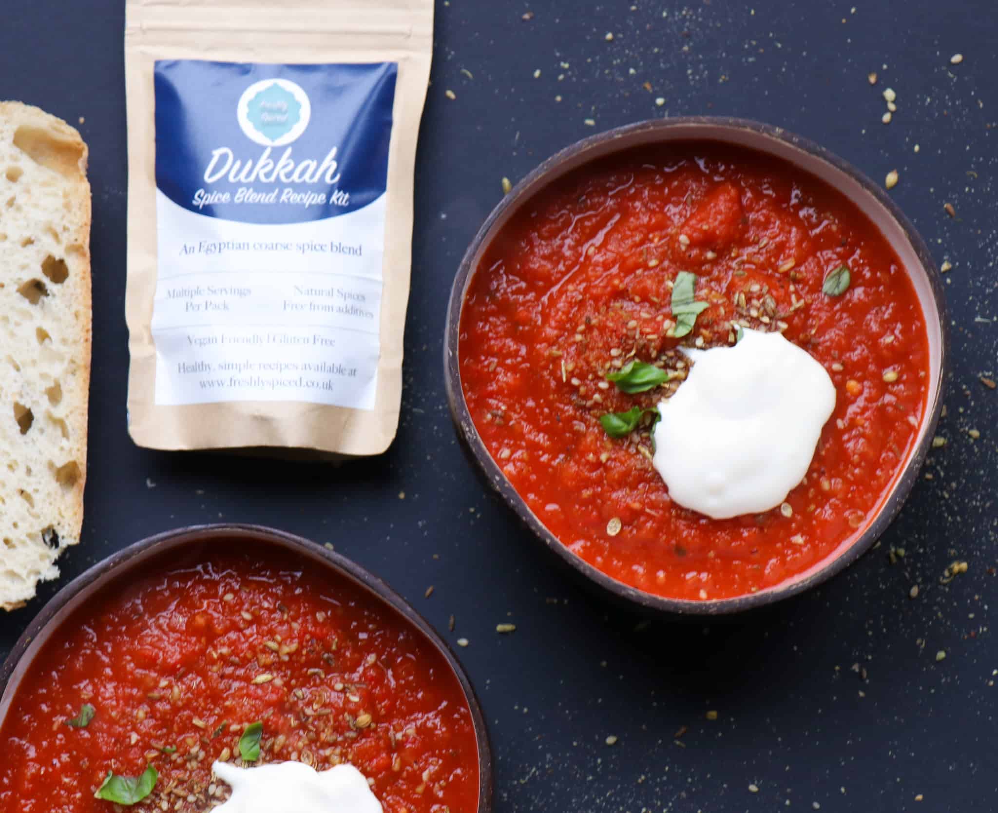 Roasted Pepper & Tomato Soup with Dukkah Recipe