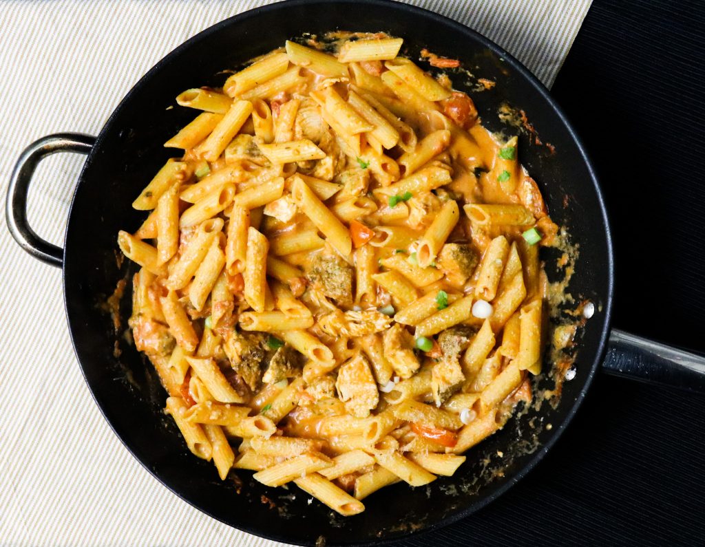 Cajun Pasta Recipe in a pan