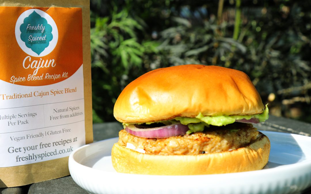 Cajun Spiced Chicken Burgers with Avocado Smash